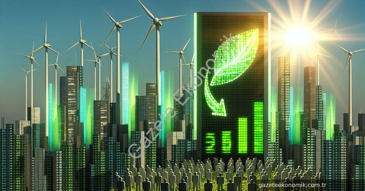 Create a photorealistic image of a vibrant, futuristic cityscape powered entirely by renewable energ