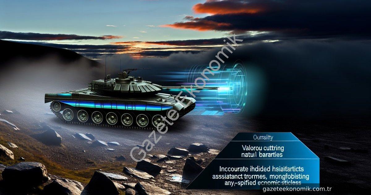 Create a photorealistic image of a sleek, modern tank, the Altay, emerging triumphantly from a rugge