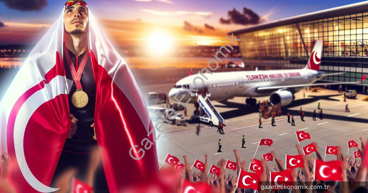 Create a photo-realistic image of Emircan Haney, a young, triumphant athlete draped in the national