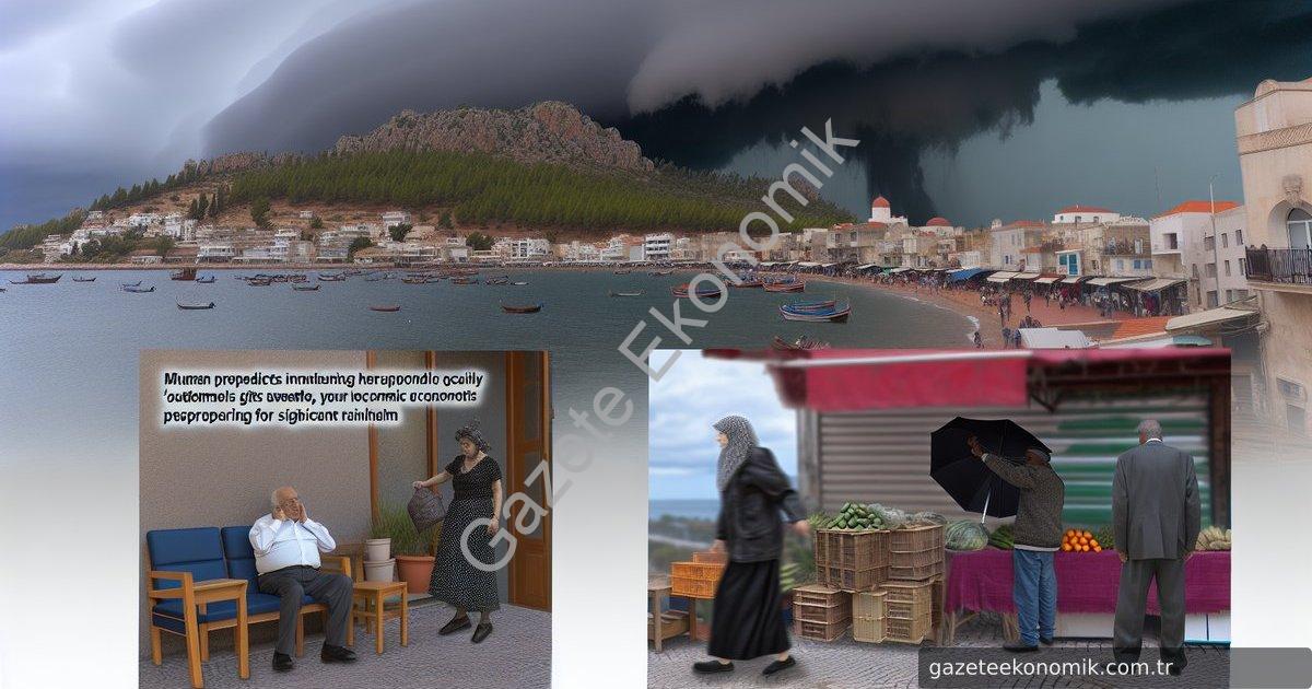 "Create a photorealistic image capturing the onset of an expected rainstorm in Muğla. The visual sho