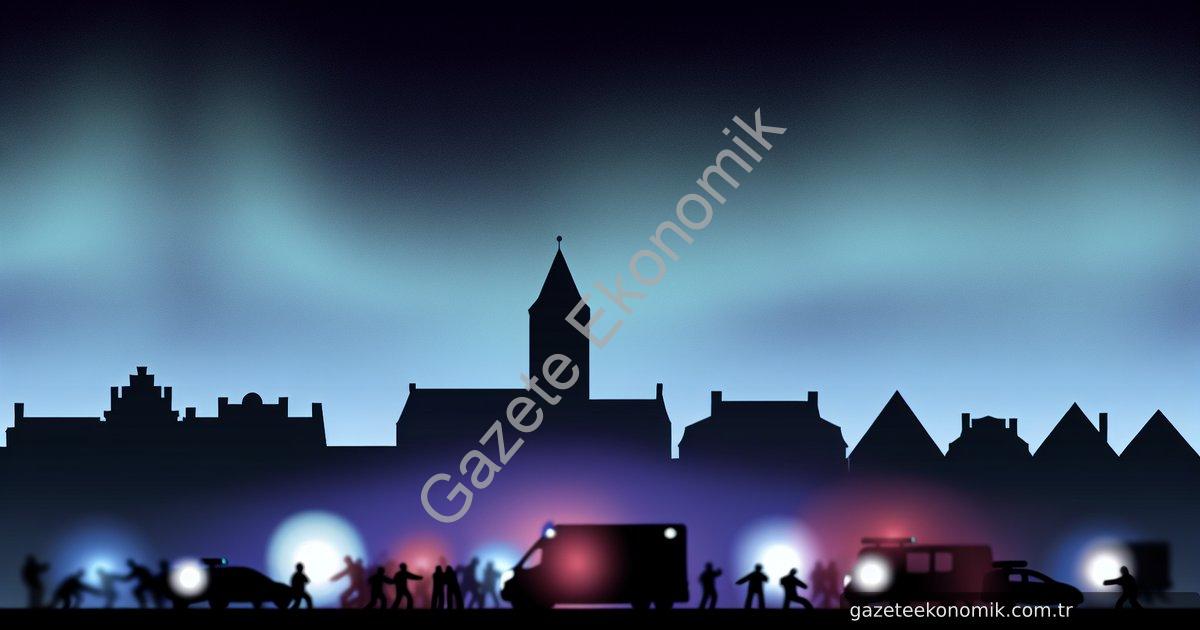 Create a photo-realistic image capturing the somber mood of a tragic accident scene at night in Afyo