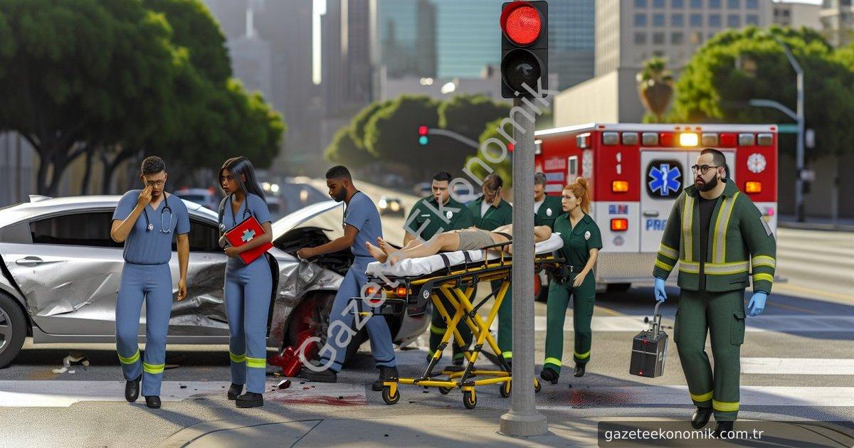 "Create a photo-realistic image capturing the immediate aftermath of a traffic accident at an inters