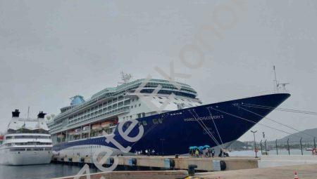 Bodrum’a iki kruvaziyerle 2 bin 64 turist geldi