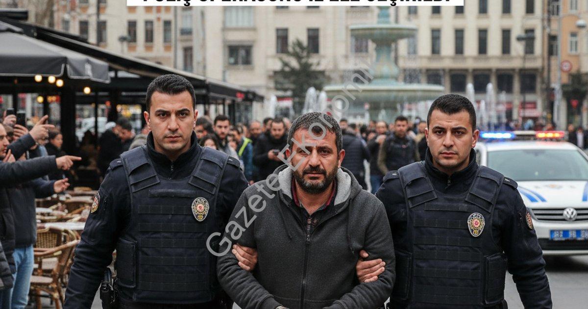 "Cezaevi firarisi uyuşturucu hükümlüsü kent merkezinde yakalandı" başlıklı haber için fotorealistik,