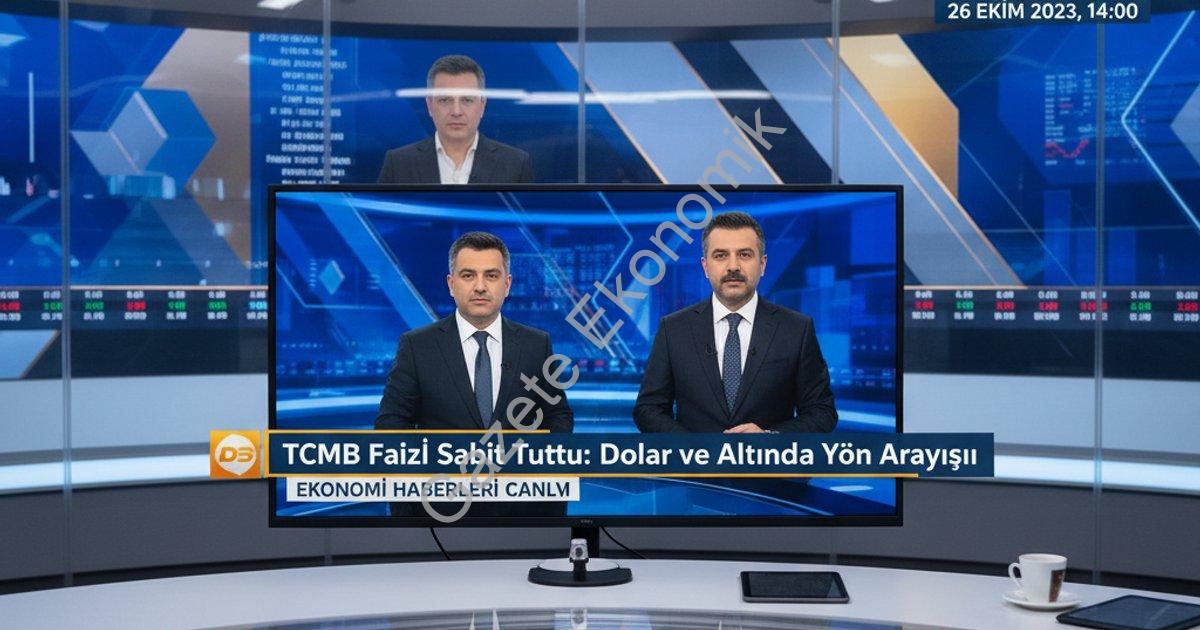 "TCMB Faizi Sabit Tuttu: Dolar ve Altında Yön Arayışı" başlıklı haber için fotorealistik, profesyone