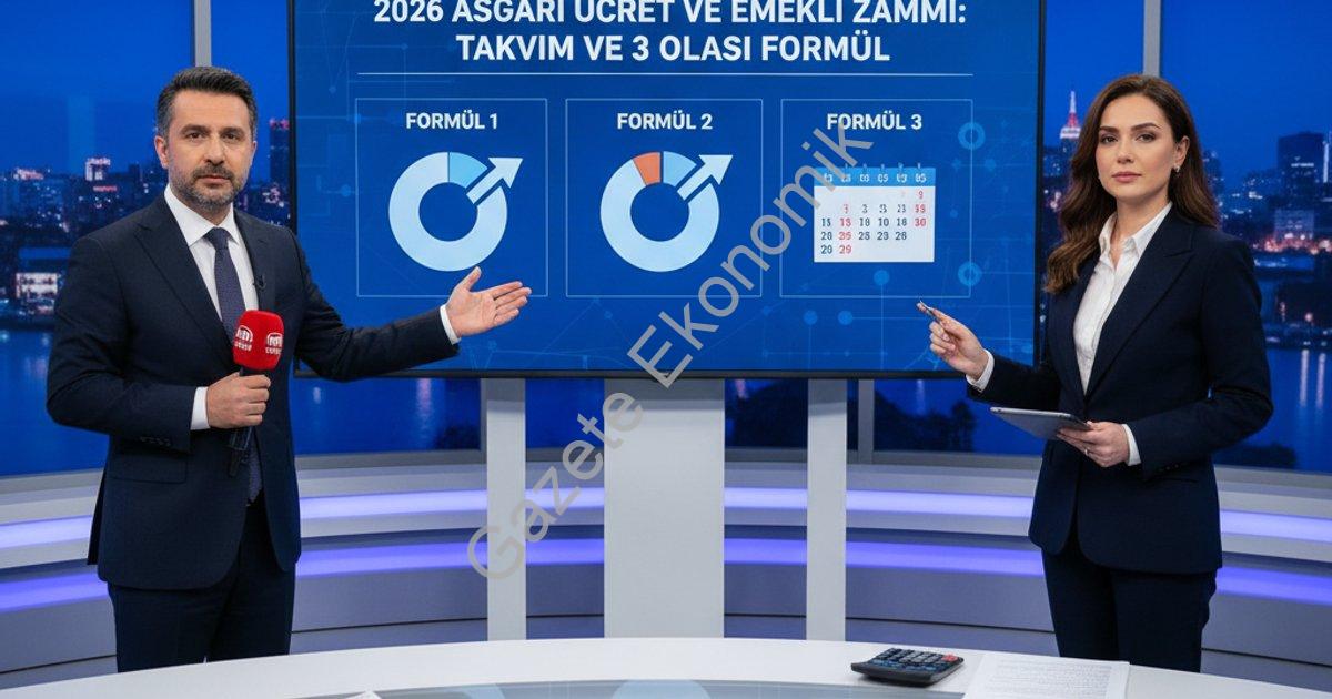 "2026 Asgari Ücret ve Emekli Zammı: Takvim ve 3 Olası Formül" başlıklı haber için fotorealistik, pro