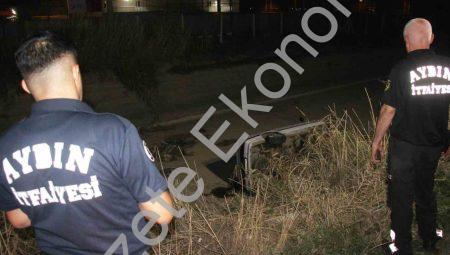 Aydın’da Korkutan Kaza: Otomobil Kanala Uçtu, 2 Yaralı Var