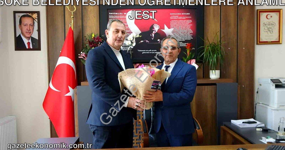 "Söke Belediyesi'nden Öğretmenlere Anlamlı Jest" başlıklı haber için fotorealistik, profesyonel bir