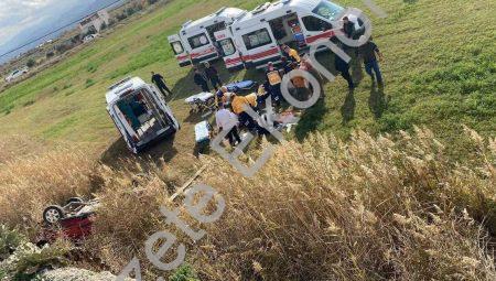 Manisa’da Araç Tarlaya Devrildi: Biri Bebek 5 Yaralı