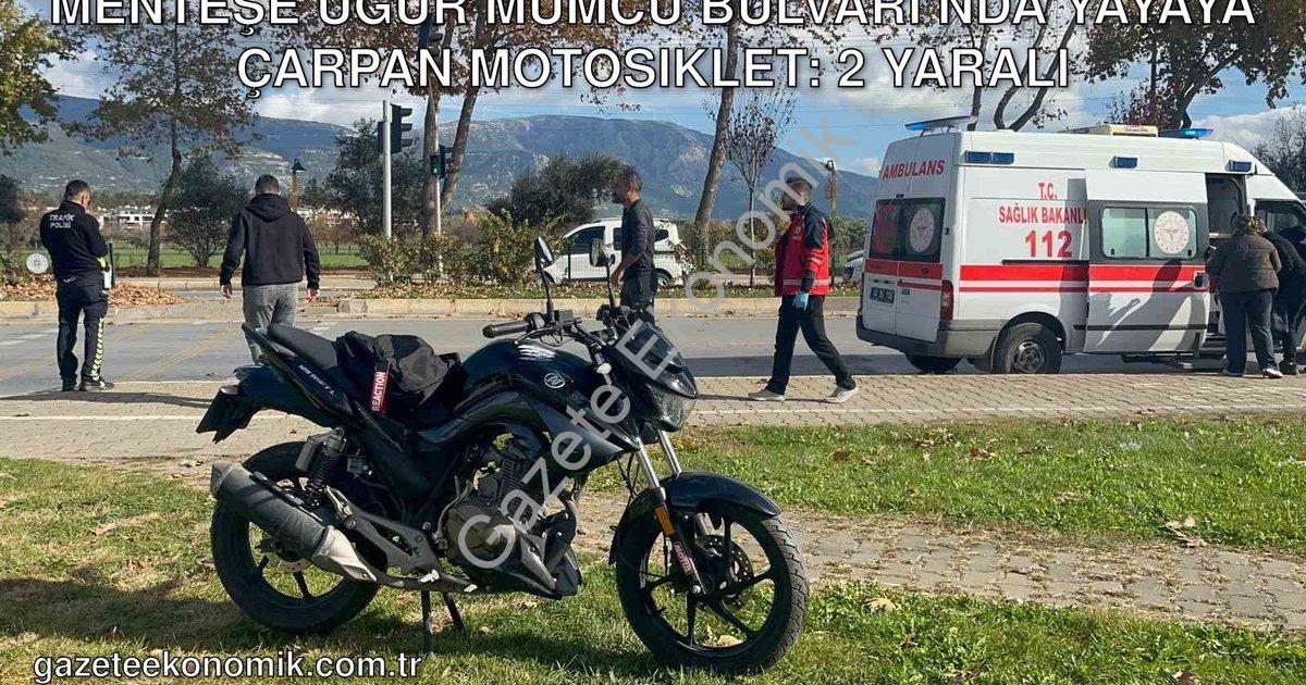 "Menteşe Uğur Mumcu Bulvarı’nda Yayaya Çarpan Motosiklet: 2 Yaralı" başlıklı haber için fotorealisti