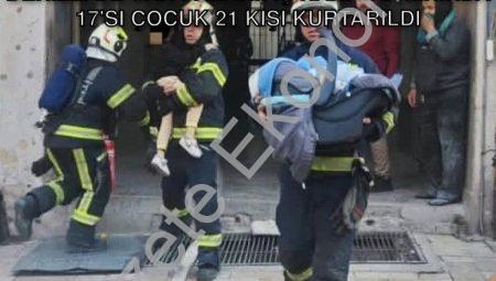 Denizli’de Can Pazarı: İş Hanı Yangınında 17’si Çocuk 21 Kişi Kurtarıldı
