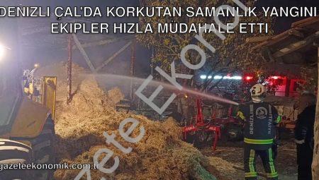 Denizli Çal’da Korkutan Samanlık Yangını: Ekipler Hızla Müdahale Etti