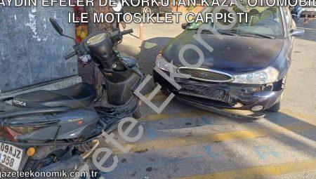 Aydın Efeler’de Korkutan Kaza: Otomobil ile Motosiklet Çarpıştı