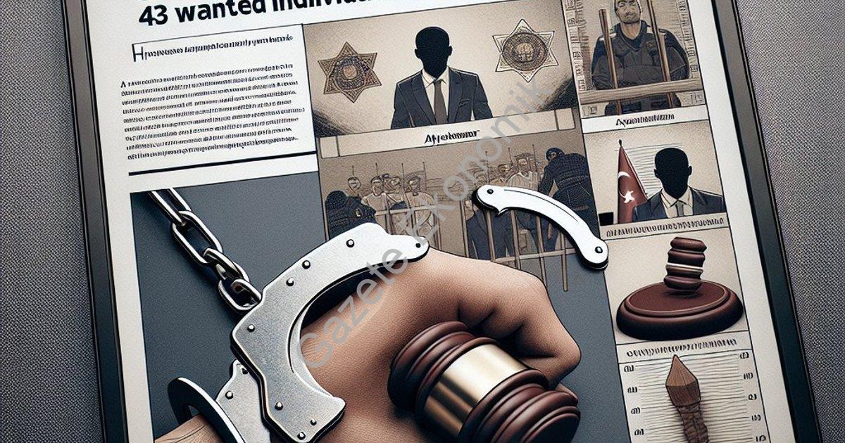 "Afyonkarahisar'da Suçlulara Geçit Yok: Aranan 43 Kişi Yakalandı" başlıklı haber için fotorealistik,