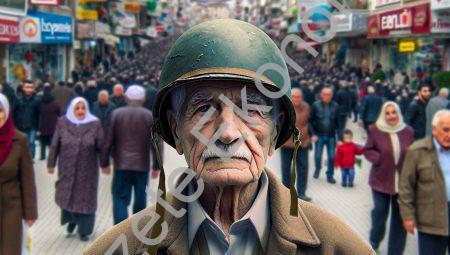 Denizli’de Şaşırtan Görüntü: Kask Yerine Savaş Miğferi Takan Dede