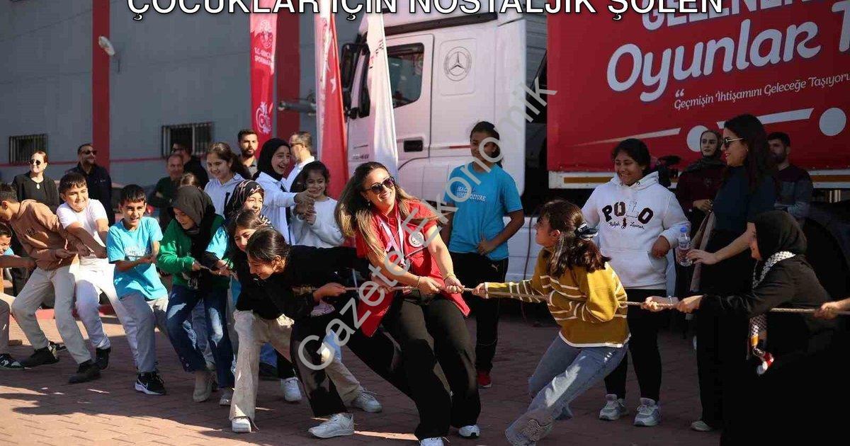 "Geleneksel Oyunlar Tırı Manisa’da: Çocuklar İçin Nostaljik Şölen" başlıklı haber için fotorealistik