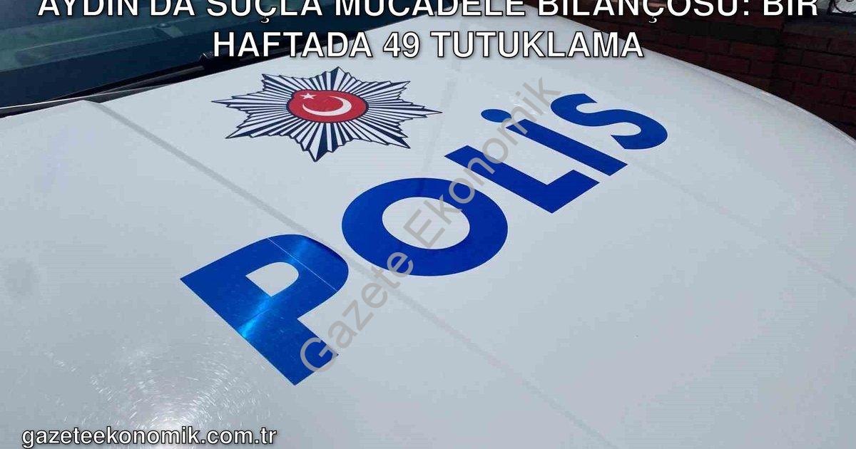 "Aydın'da Suçla Mücadele Bilançosu: Bir Haftada 49 Tutuklama" başlıklı haber için fotorealistik, pro