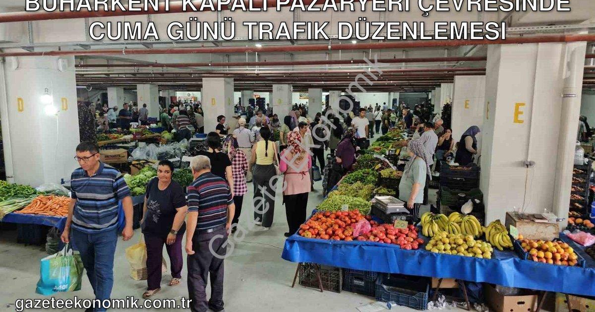 "Buharkent Kapalı Pazaryeri Çevresinde Cuma Günü Trafik Düzenlemesi" başlıklı haber için fotorealist