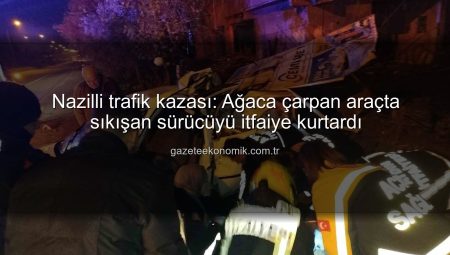 Nazilli trafik kazası: Ağaca çarpan araçta sıkışan sürücüyü itfaiye kurtardı