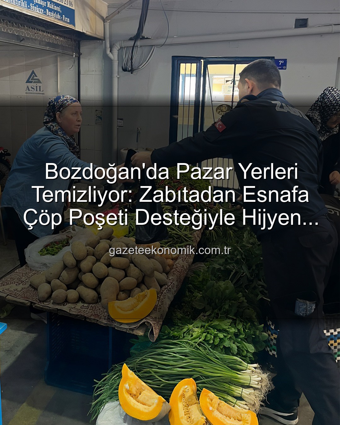 çöp poşeti desteği - Bozdoğan'da Pazar Yerleri Temizliyor: Zabıtadan Esnafa Çöp Poşeti Desteğiyle Hijyen Devrimi